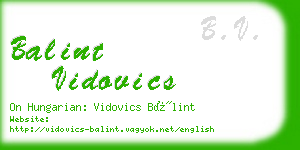 balint vidovics business card